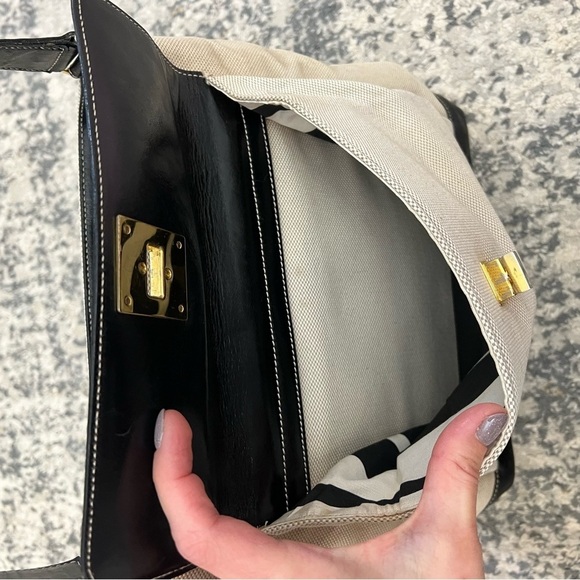 RARE FIND Kate Spade Vintage Tan Black Handbag - Picture 8 of 10